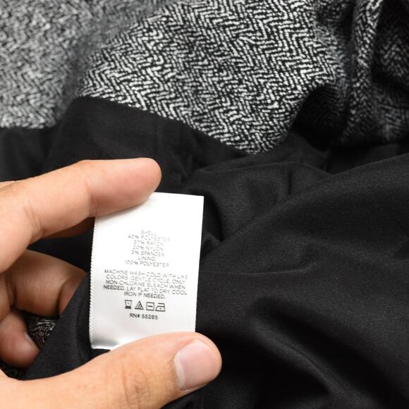 Express Women's One Button Blazer Jacket Geometric Cotton Blend Gray Size S - Picture 8 of 8